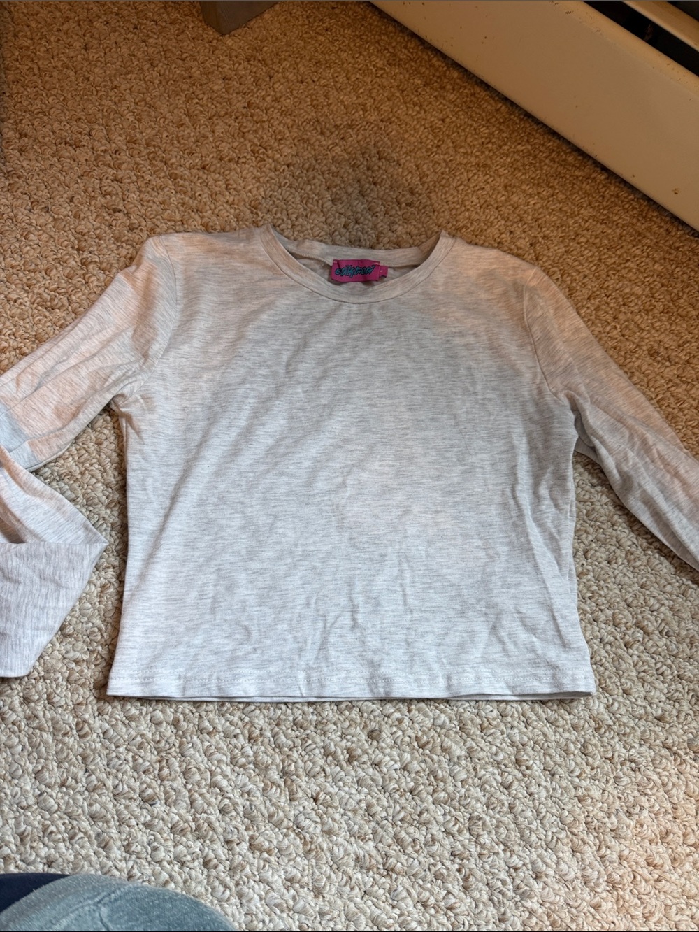 Women's Long Sleeve Crewneck Shirt - Light Heather Gray